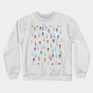 Cartoon ski pattern/ Crewneck Sweatshirt